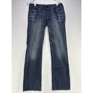 G Star Raw Jeans Corvet Straight Women’s Size 31 Blue Denim Zip Pocket